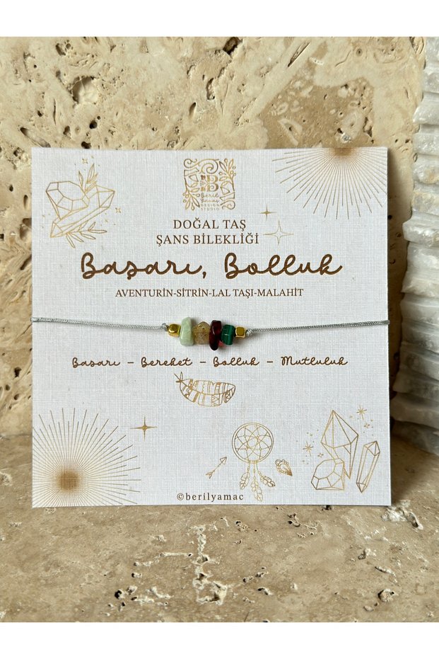 Success and Abundance Manifest Wish Card Natural Stone Bracelet Gift Natural Stone Bracelet