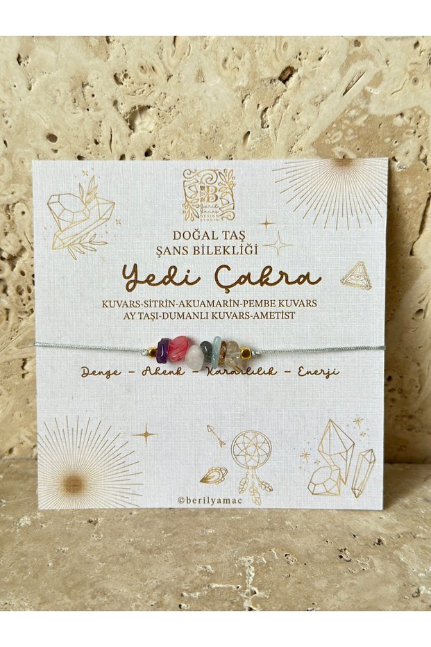 Seven Chakra Bracelet with Wish Card Natural Stone Bracelet Gift Natural Stone Bracelet