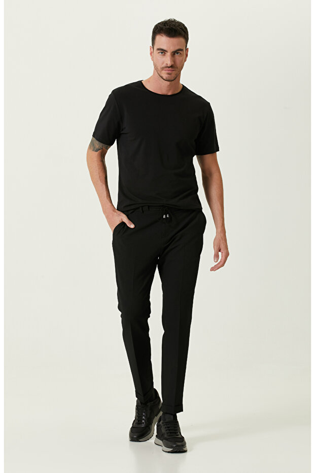 Μαύρο κοντομάνικο μπλουζάκι - 2