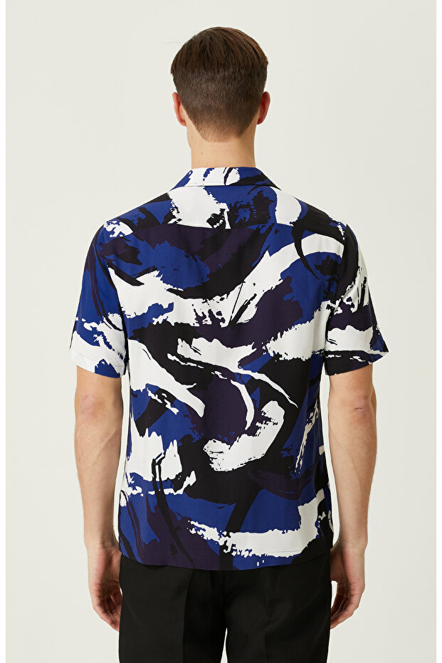 Saks Desenli Gömlek - 5