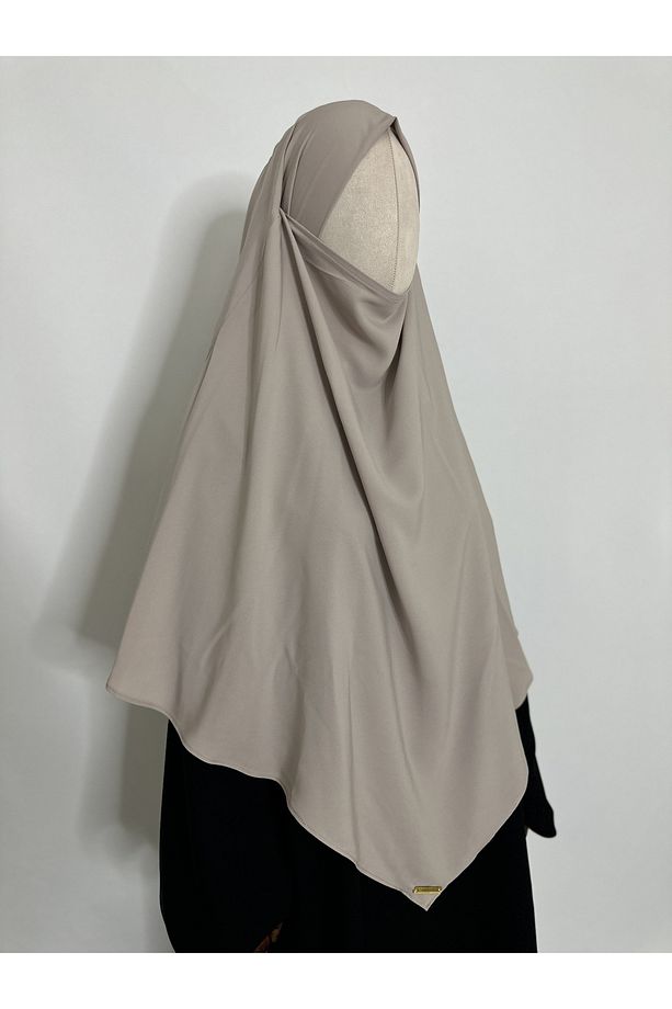 Sufle Hazır Esarp,tek Kat, Medine Ipegi(hac Ve Umre Icin Uygundur ) Hijap Khimar Taş Renk - 3