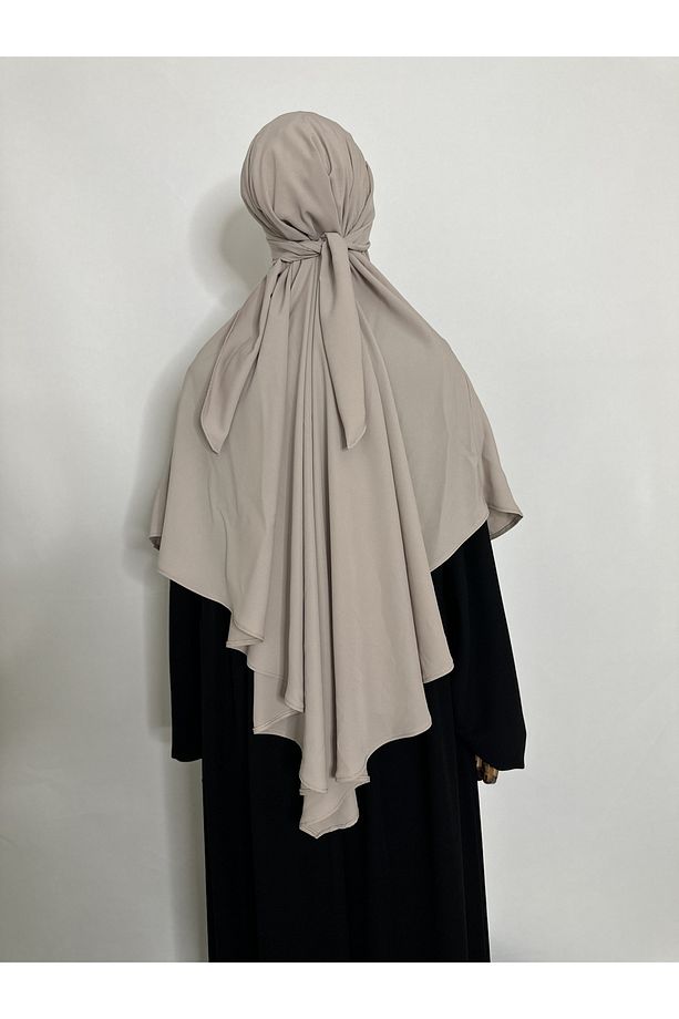 Sufle Hazır Esarp,tek Kat, Medine Ipegi(hac Ve Umre Icin Uygundur ) Hijap Khimar Taş Renk - 6