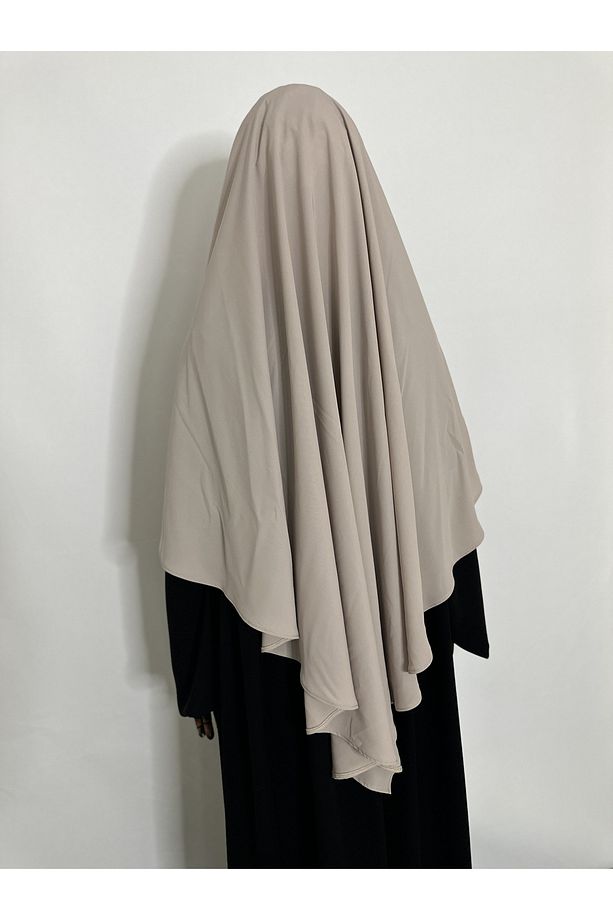 Sufle Hazır Esarp,tek Kat, Medine Ipegi(hac Ve Umre Icin Uygundur ) Hijap Khimar Taş Renk - 4