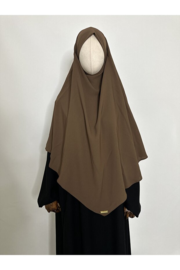 وشاح جاهز للرضاعة، طبقة واحدة، حبل المدينة المنورة (مناسب للاستحمام والعمرة) Hijap Khimar Brown
