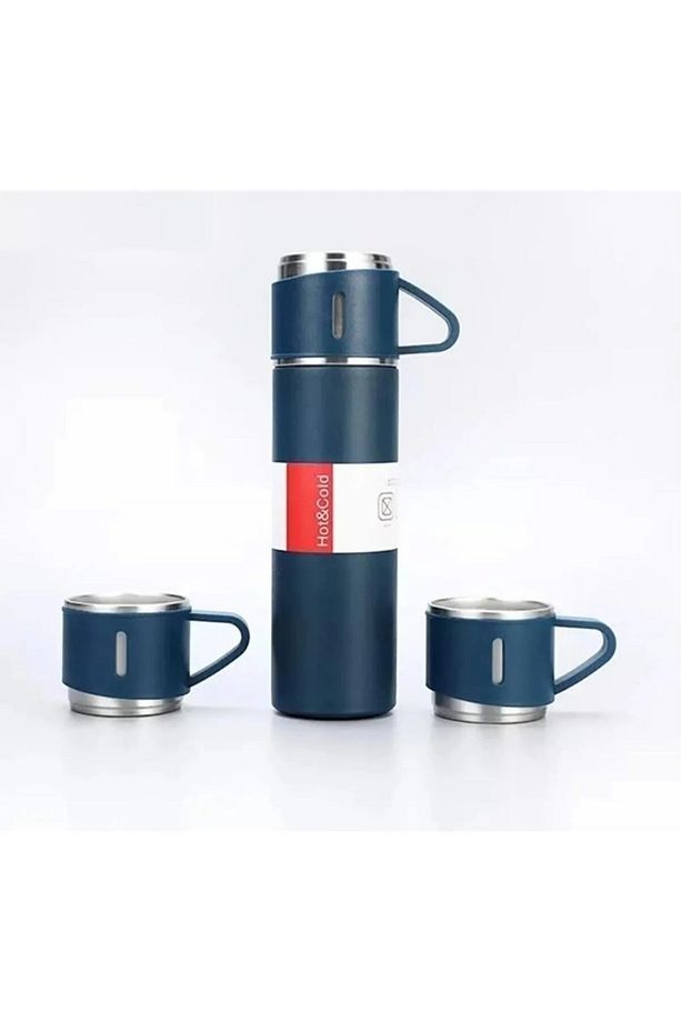VAAKUM FLASK SET 3 Fincanlı Çelik Termos - 2