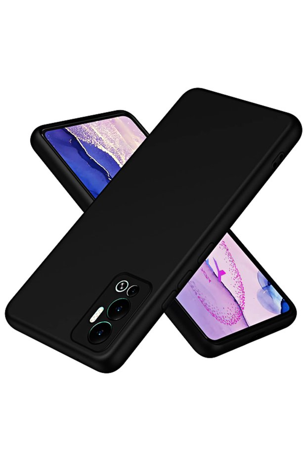 Black Liquid Inside Velvet Silicone Case for Infinix Hot 12