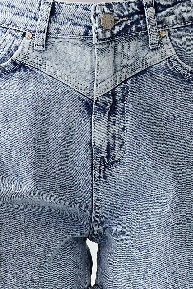 Mavi Yüksek Bel Mini Denim Şort TWOSS21SR0435 - 5