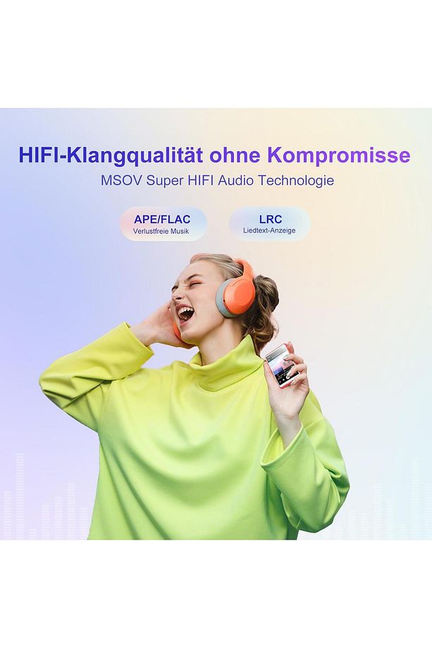 Bluetooth 5.3 ile 64GB Taşınabilir MP3 Çalar 2,4" Dokunmatik Ekran, Koşu için İdeal - 5