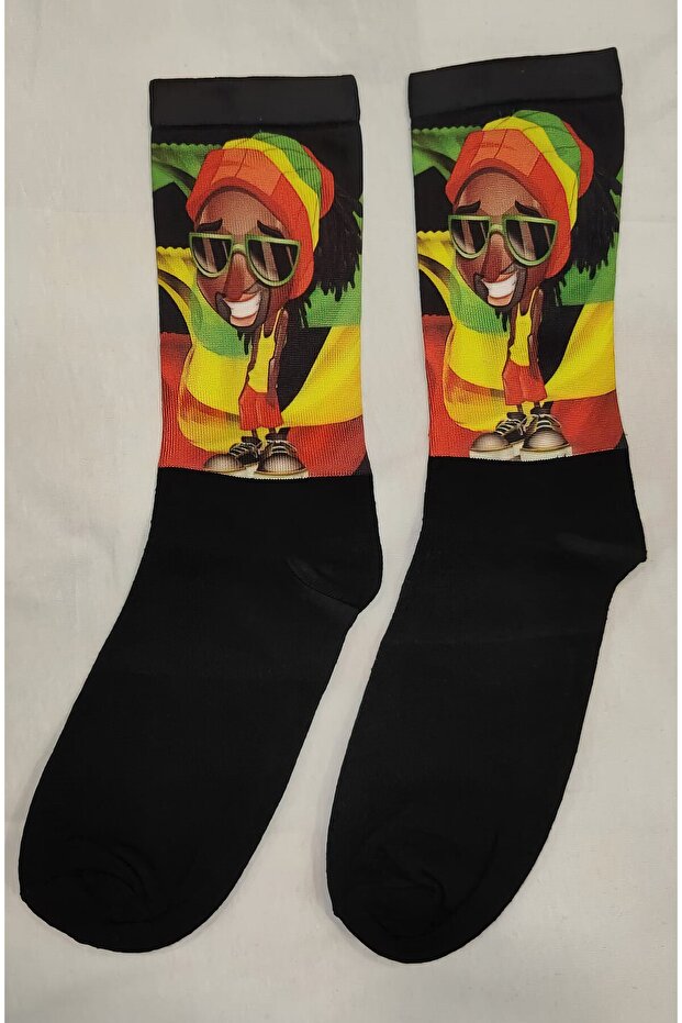 جوارب JAMAICA BOB MARLEY بتصميم مخصص منقوشة