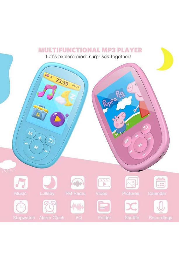 Pembe Tek Boynuzlu At Bluetooth MP3 Çalar Çocuklar İçin 2,4" Ekranlı, Hoparlörlü Müzik Çalar - 3