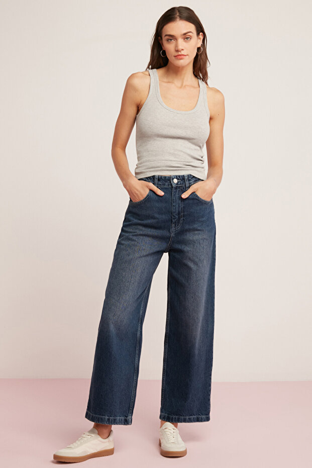 Lıllesol Kadın Fitilli Görünümlü Kalın Askılı Basic Gri Atlet - 2