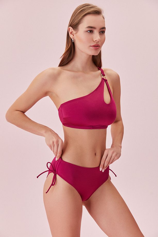 Tek Omuz Aksesuarlı Bralet Bikini Üst - 3