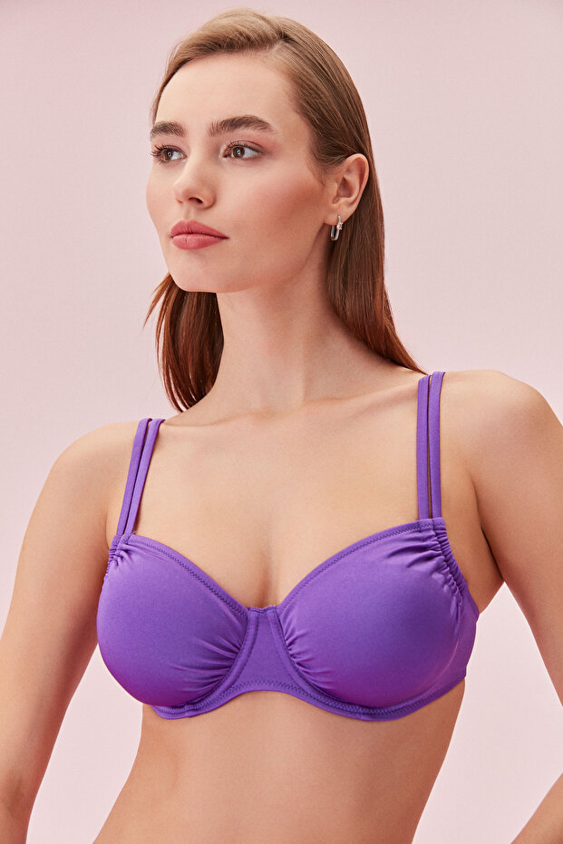 Balenli Körüklü Bikini Üst - 1