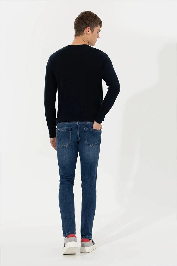 ERKEK SKİNNY FİT DENİM PANTOLON ML 571657 JASPER RB1067 K. MAVİ - 3