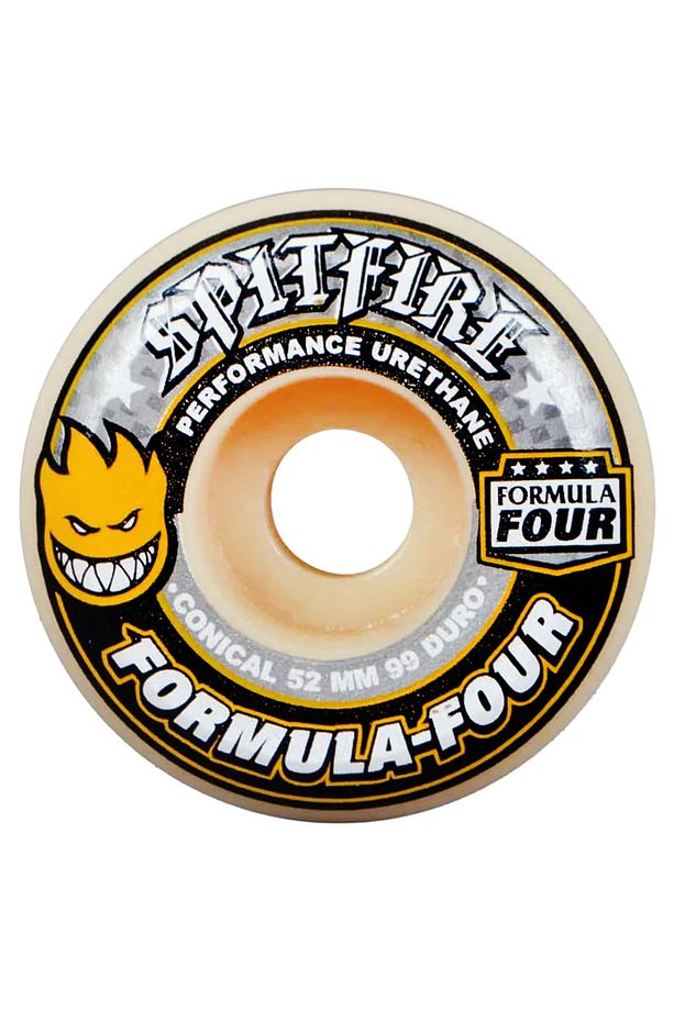 F4 Conical Yellow Print 52mm 99Du Kaykay Tekerleği - 1