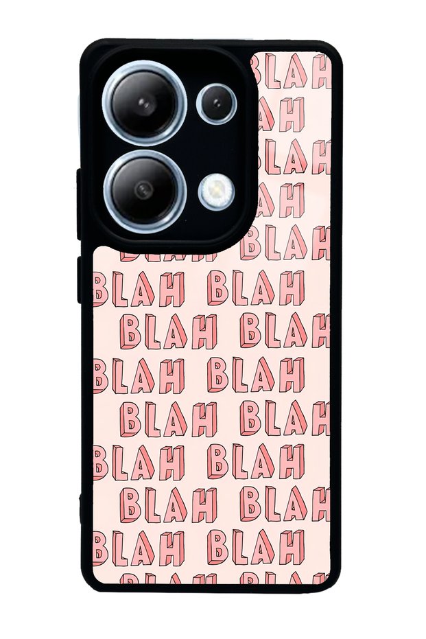 حافظة هاتف لامعة بتصميم Blah Blah لهاتف Xiaomi Redmi Note 13 Pro 4G