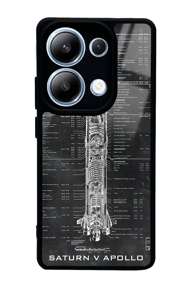 حافظة هاتف لامعة بتصميم خطة أبولو لهاتف Xiaomi Redmi Note 13 Pro 4G