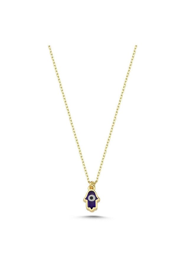 Altın Mini Hamsa Nazar Kolye - 2
