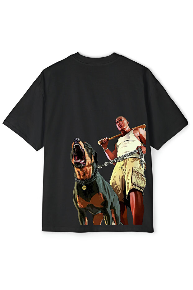 GTA 5 - GTA V Design Printed Black - White T-shirt Oversize