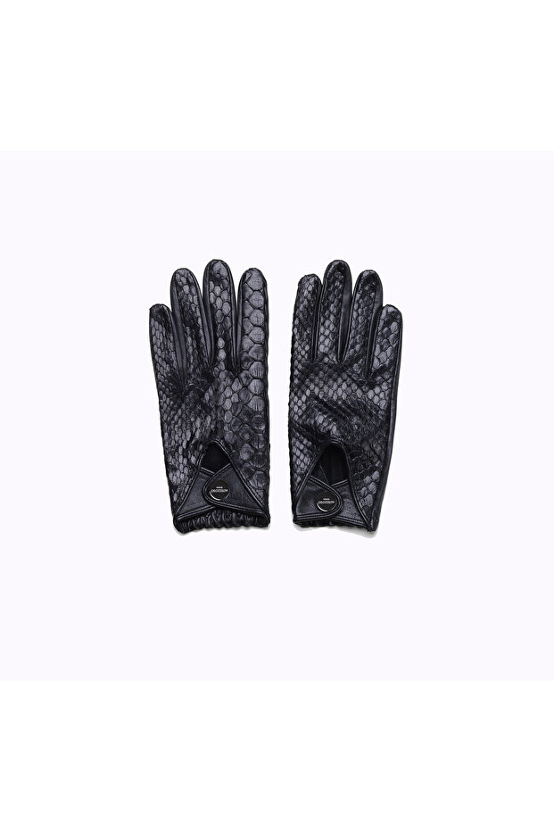 Feline Kadın Piton Deri Eldiven - 3