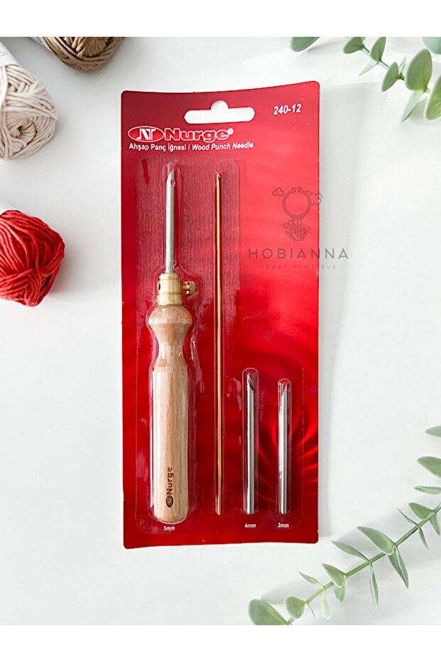Nurge Kalın Uçlu Ahşap Punch Iğnesi Seti - 4