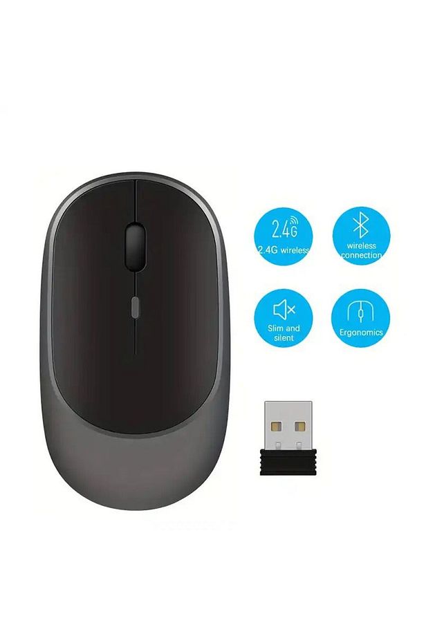 Tüm Cihazlara Uyumlu MacBook PC bilgisayar için kablosuz Bluetooth fare şarj edilebilir - 3