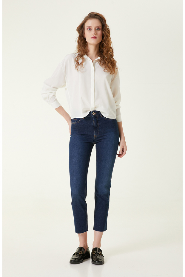 Lacivert Denim Pantolon - 1