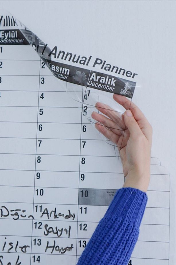 Zamansız Yıllık Takvim Planlayıcı,yeri Değiştirilebilir Yapışkansız Tutunan Akıllı Kağıt Planlayıcı - 3