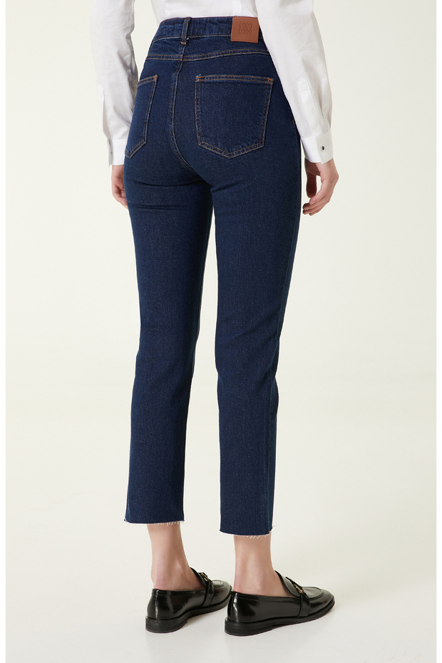 Lacivert Denim Pantolon - 5