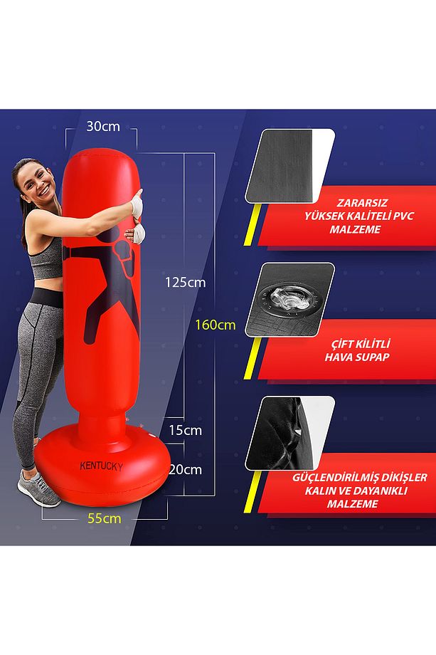 Ken Ryu 160 Cm Dikey Ayaklı Şişme Boks Torbası - 3