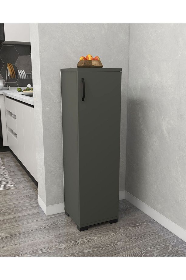 Çok Amaçlı Tek Kapaklı Mini Dolap Erzak Dolabı Banyo Dolabı - 1