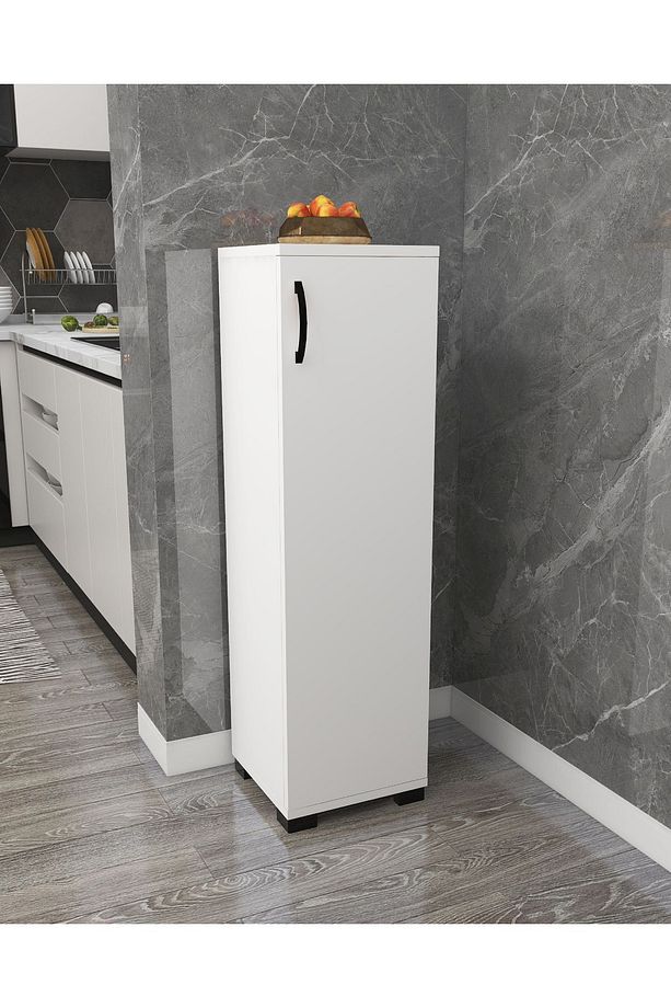 Çok Amaçlı Tek Kapaklı Mini Dolap Erzak Dolabı Banyo Dolabı - 1