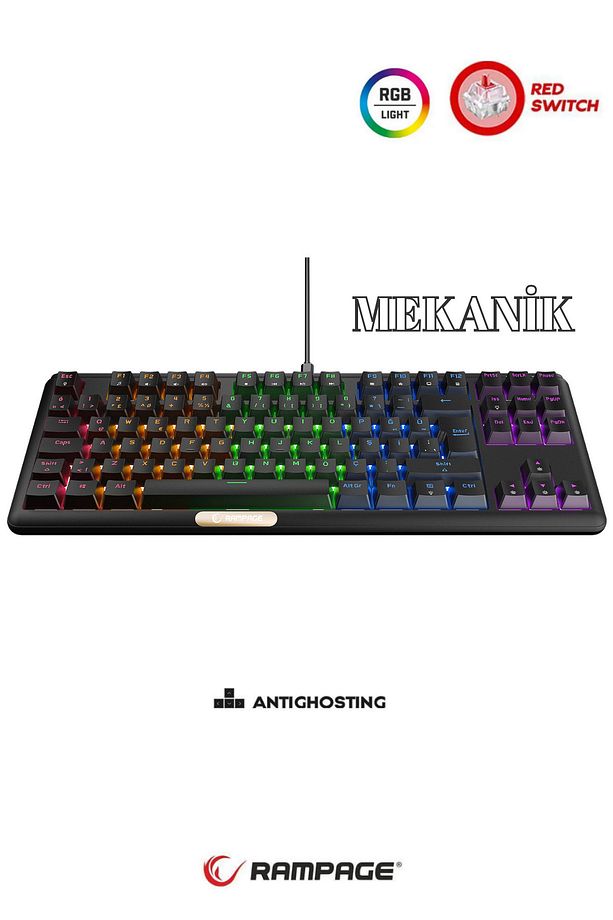 Claw Red Switch Rainbow TKL Mekanik Gaming Oyuncu Klavye ( Anti Ghosting ) - 2