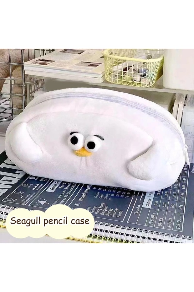 Seagull Pencil Case Large Capacity Cute Plush For Girls Korean Style Bag School Supplies