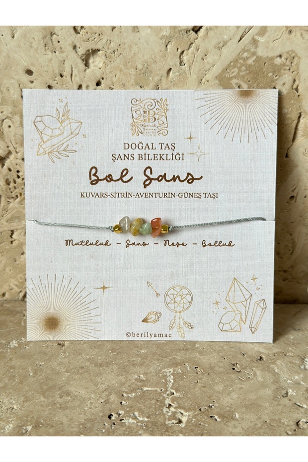 Loose Lucky Bracelet Good Wish Card Gift Natural Stone Bracelet