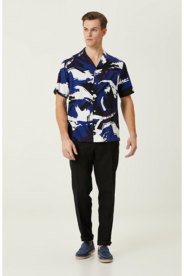 Saks Desenli Gömlek - 3