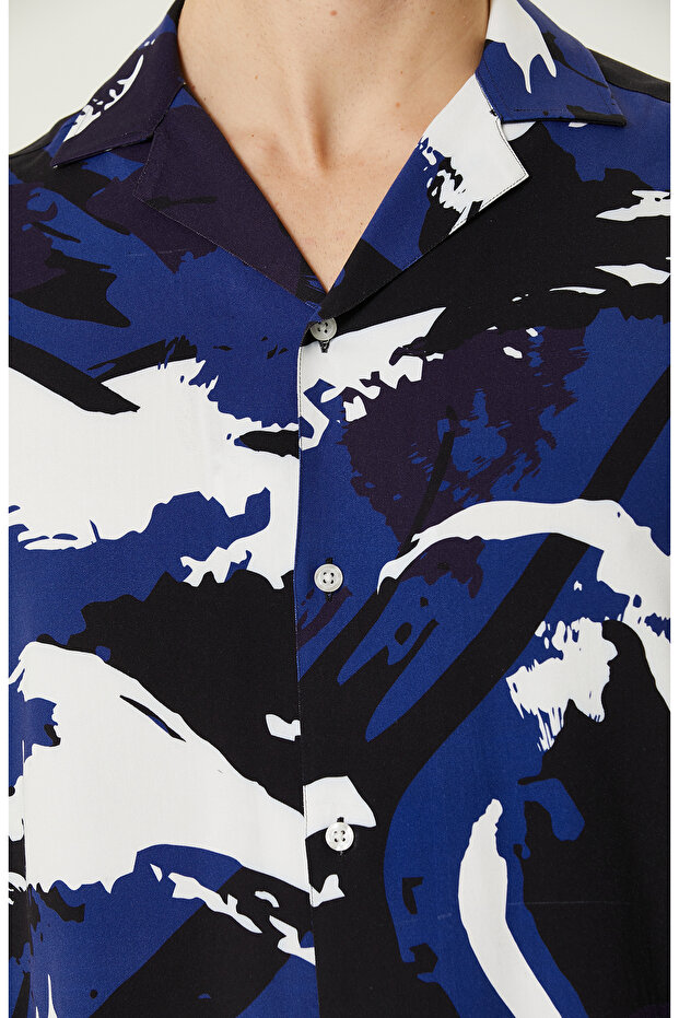 Saks Desenli Gömlek - 7