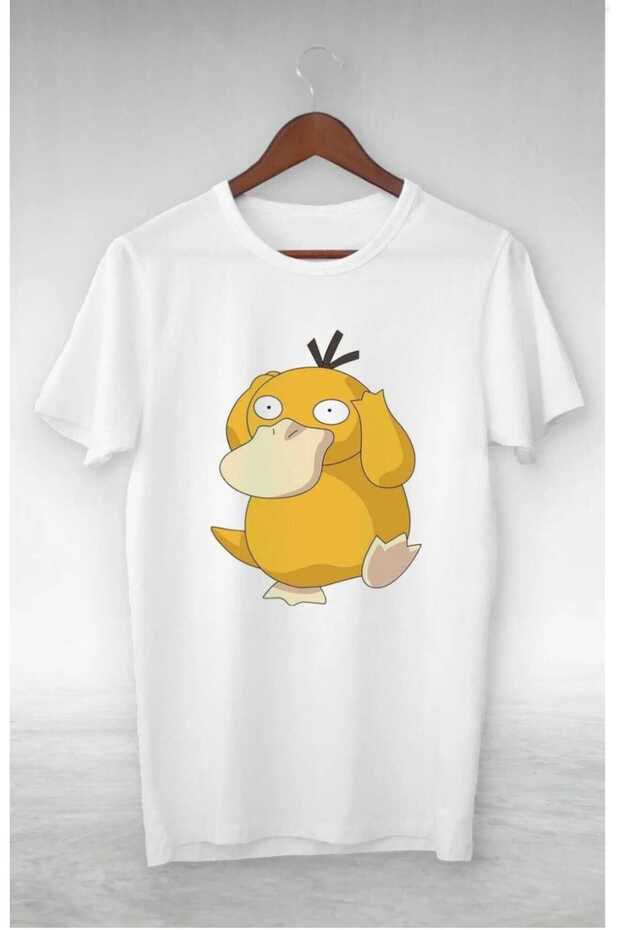 Unisex Women Men Pokemon Psyduck Printed Oversize T-shirt
