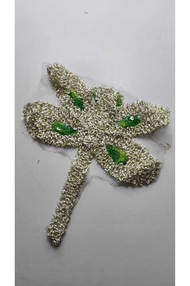 17×19 Embroidered Sequined Dragonfly Pattern Embroidery on Tulle