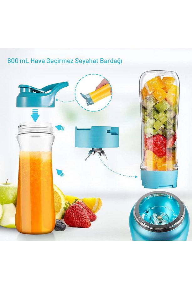Retro Blender Seti -600 ml Kişisel Smoothie -450 ml Rondo Cam Hazne-180 ml Öğütücü - 7