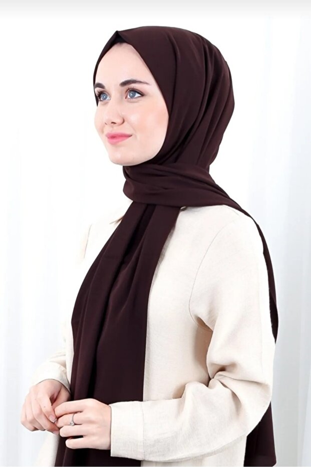 حجاب المدينة المنورة شال حريري بني مرير