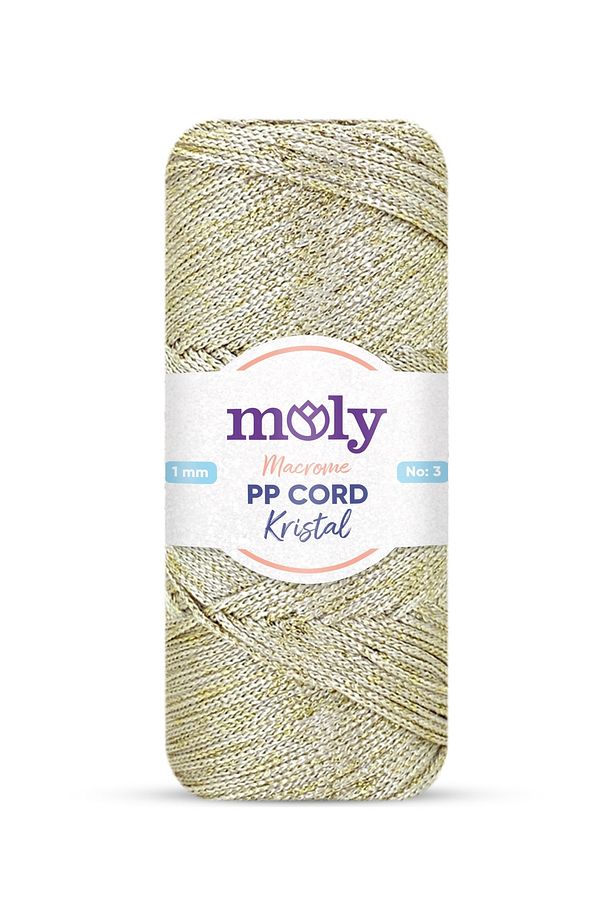 PP Cord Kristal Simli Polyester Makrome  El Örgü İpi 200 gr - 1