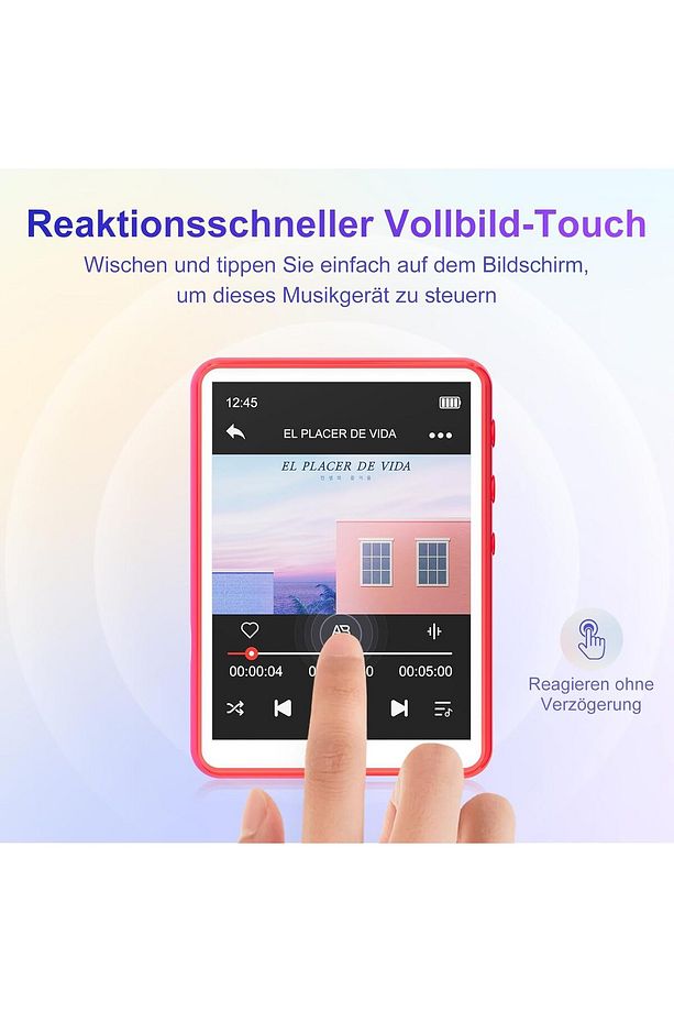 Bluetooth 5.3 ile 64GB Taşınabilir MP3 Çalar 2,4" Dokunmatik Ekran, Koşu için İdeal - 6