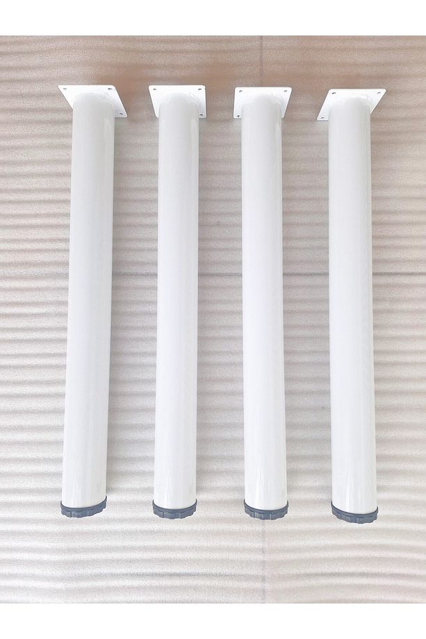 4 adet-60cm metal boru ayak-masa ayağı-beyaz renk-Ayarlanabilir.(Çap:6cm) - 3