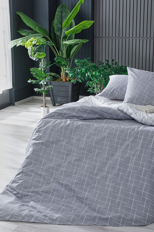 Glimmer Easy Cotton Tek King Size Nevresim Takımı - Gri - 5