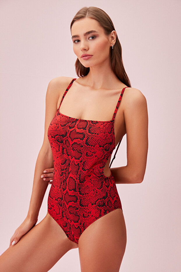 عودة ملابس السباحة منقوشة مفصلة - 3