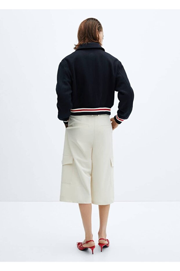 Oversize Yün Bomber Ceket - 4