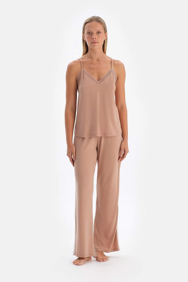 Açık Kahve Basic Pantolon - 5