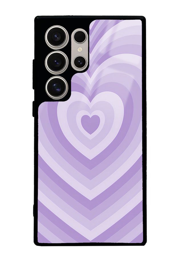 Samsung S24 Ultra Lilac Heart Design Glossy Phone Case