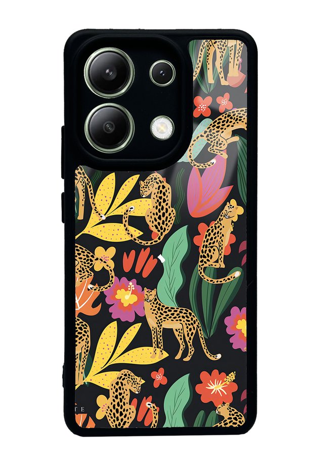 Xiaomi Redmi Note 13 4g Glossy Phone Case with Floral Cats Design